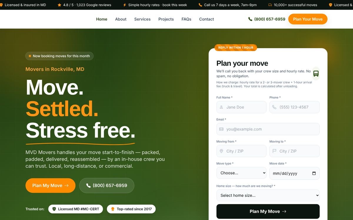 MVD Movers website